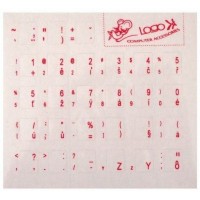 Prelepky na klávesnice, červené, česko-slovenské, vhodné pre notebook